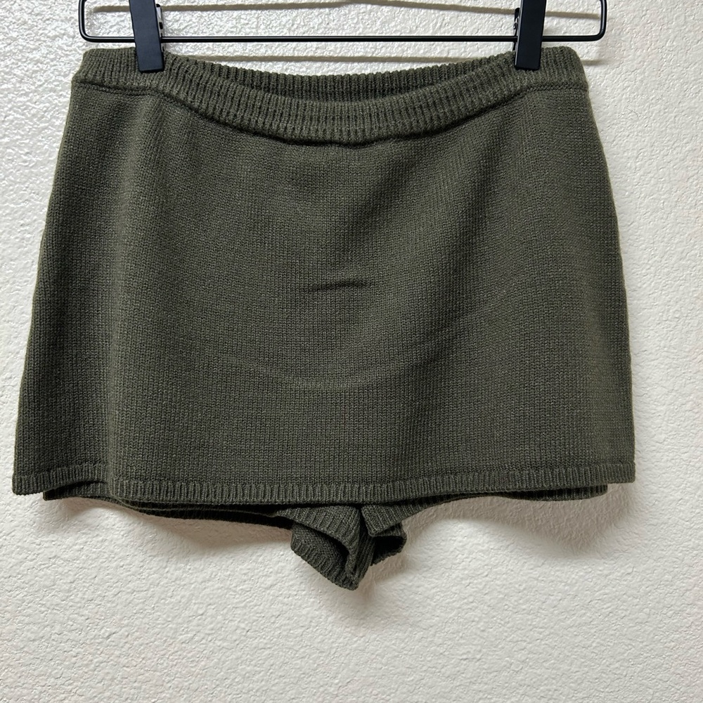 Olive Green Women's Knit Shorts